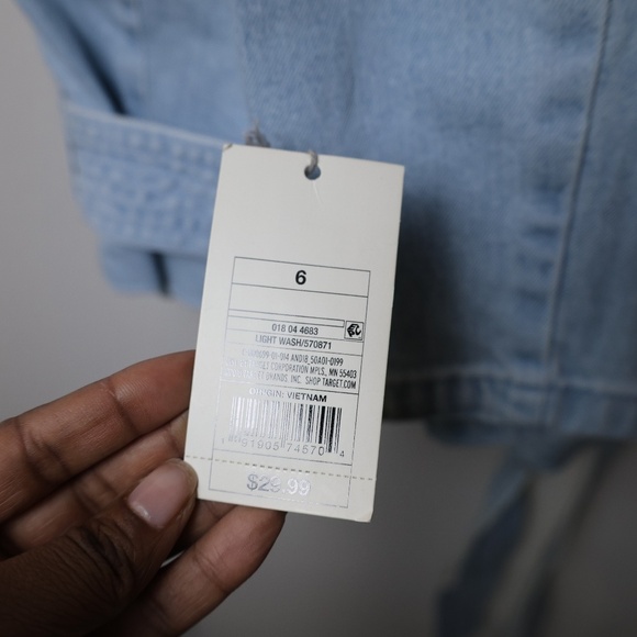 A New Day Light Wash Chambray Belted Trousers – Size 6 (NWT) - Picture 3 of 5